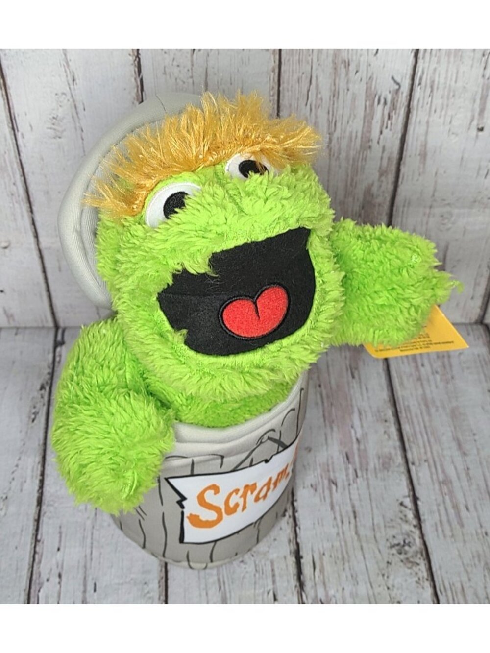 10" Kohl’s Cares Oscar the Grouch Plush w/ Trash Can “Scram!” Sesame Street Toy